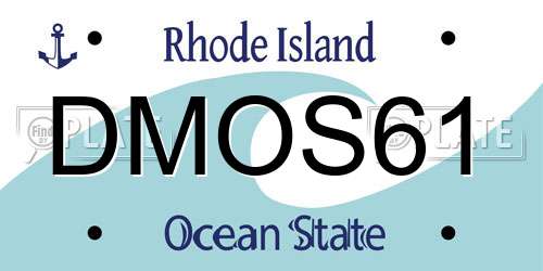DMOS61 Rhode Island License Plate