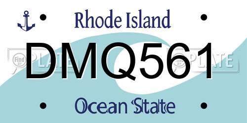 DMQ561 Rhode Island License Plate