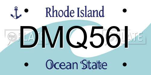 DMQ56I Rhode Island License Plate