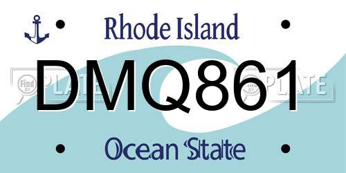 DMQ861 Rhode Island License Plate