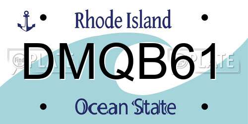 DMQB61 Rhode Island License Plate