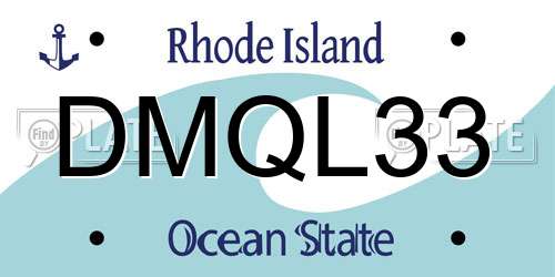 DMQL33 Rhode Island License Plate