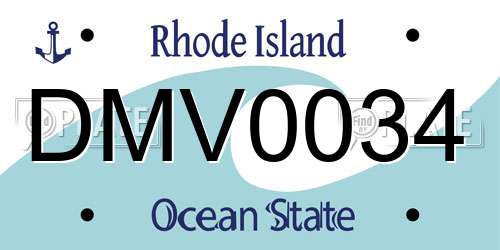 DMV0034 Rhode Island License Plate