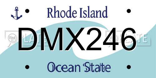 DMX246 Rhode Island License Plate
