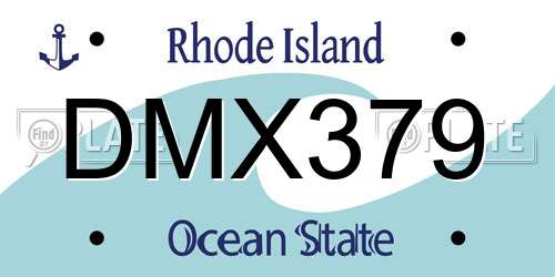 DMX379 Rhode Island License Plate