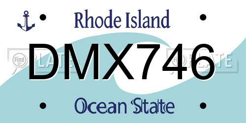 DMX746 Rhode Island License Plate