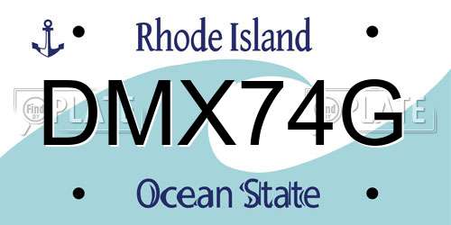 DMX74G Rhode Island License Plate