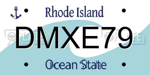 DMXE79 Rhode Island License Plate