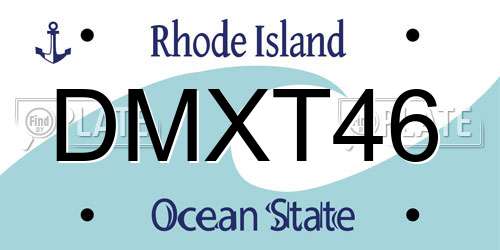DMXT46 Rhode Island License Plate