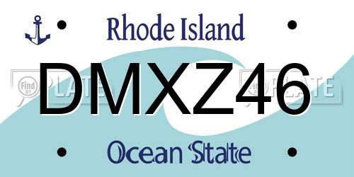 DMXZ46 Rhode Island License Plate
