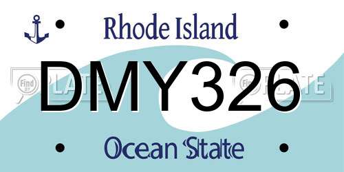 DMY326 Rhode Island License Plate