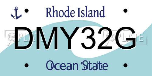 DMY32G Rhode Island License Plate