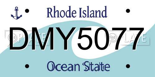 DMY5077 Rhode Island License Plate