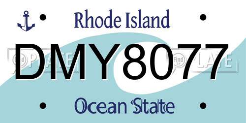 DMY8077 Rhode Island License Plate