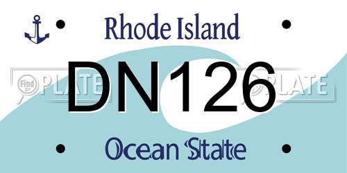 DN126 Rhode Island License Plate