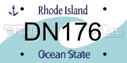 DN176 Rhode Island License Plate