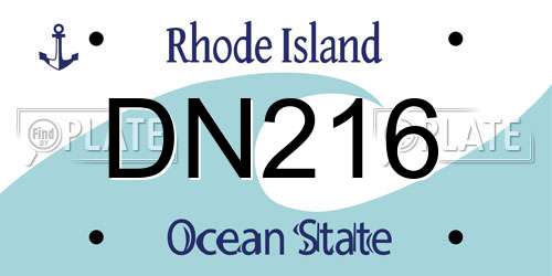 DN216 Rhode Island License Plate