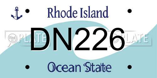 DN226 Rhode Island License Plate