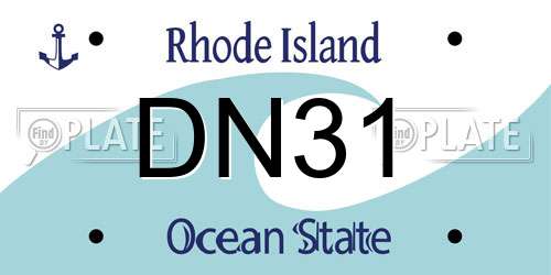 DN31 Rhode Island License Plate