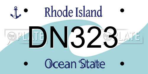 DN323 Rhode Island License Plate