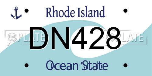 DN428 Rhode Island License Plate