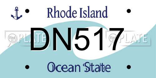 DN517 Rhode Island License Plate