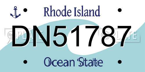 DN51787 Rhode Island License Plate