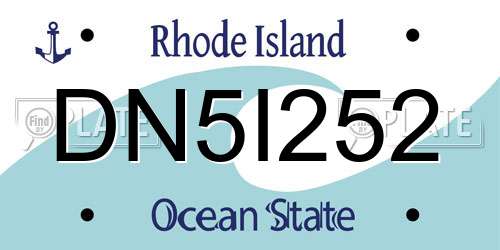 DN5I252 Rhode Island License Plate
