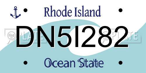 DN5I282 Rhode Island License Plate