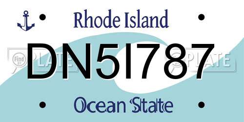 DN5I787 Rhode Island License Plate