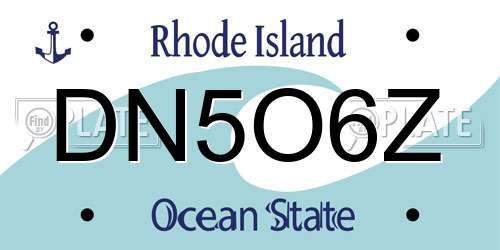 DN5O6Z Rhode Island License Plate