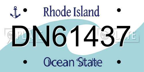 DN61437 Rhode Island License Plate