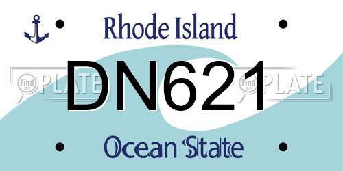 DN621 Rhode Island License Plate