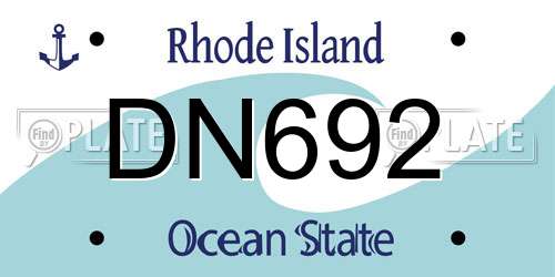 DN692 Rhode Island License Plate