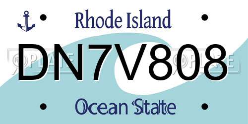DN7V808 Rhode Island License Plate
