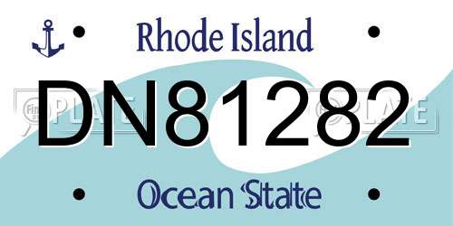 DN81282 Rhode Island License Plate