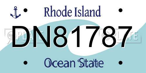 DN81787 Rhode Island License Plate