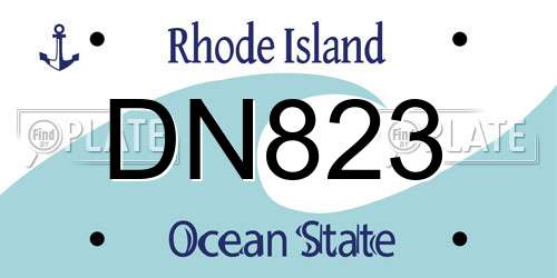 DN823 Rhode Island License Plate