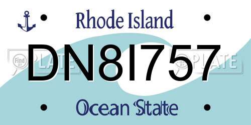DN8I757 Rhode Island License Plate