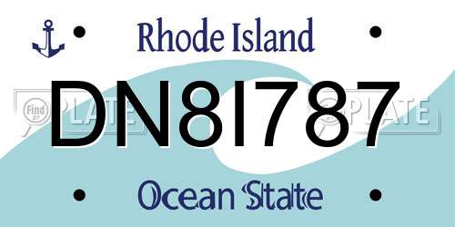 DN8I787 Rhode Island License Plate