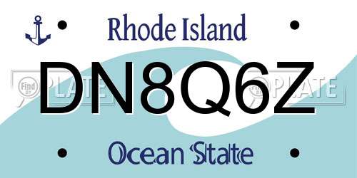 DN8Q6Z Rhode Island License Plate