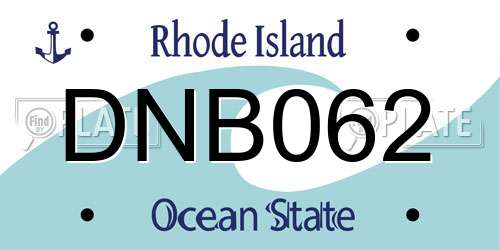 DNB062 Rhode Island License Plate