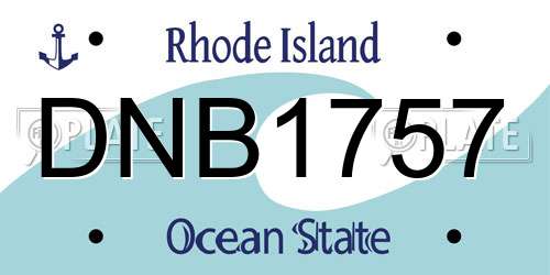 DNB1757 Rhode Island License Plate