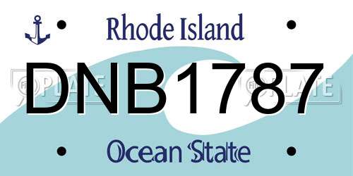 DNB1787 Rhode Island License Plate