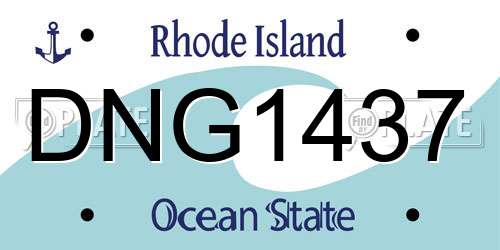 DNG1437 Rhode Island License Plate
