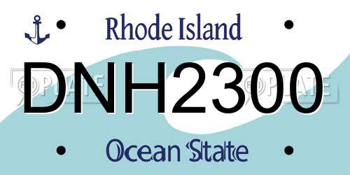 DNH2300 Rhode Island License Plate