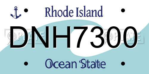 DNH7300 Rhode Island License Plate
