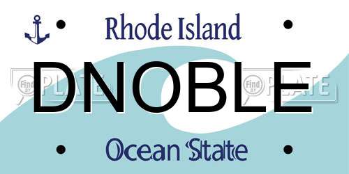 DNOBLE Rhode Island License Plate