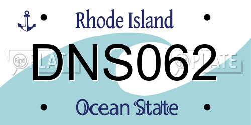 DNS062 Rhode Island License Plate