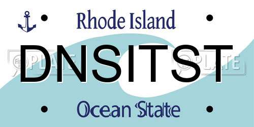 DNSITST Rhode Island License Plate